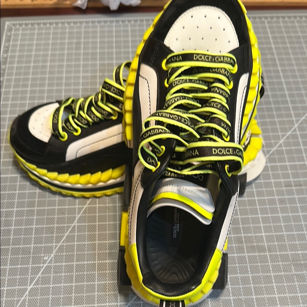Dolce & Gabbana Black and Yellow Sneakers Bold Design size 11